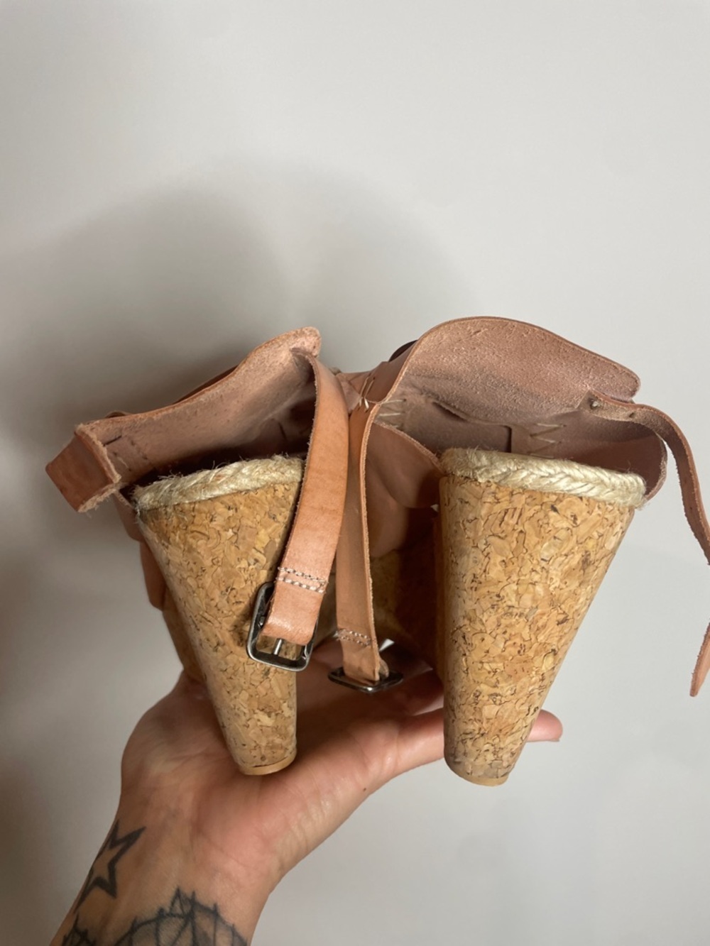 Free People | Vachetta Rose Platform Wedge Sandals Size 8 - Picture 4 of 5